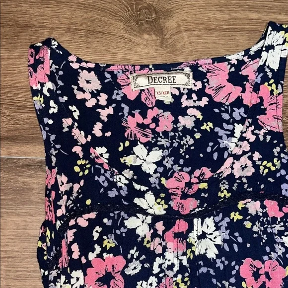Decree Kids Floral Dress - Navy and Pink - Picture 3 of 3